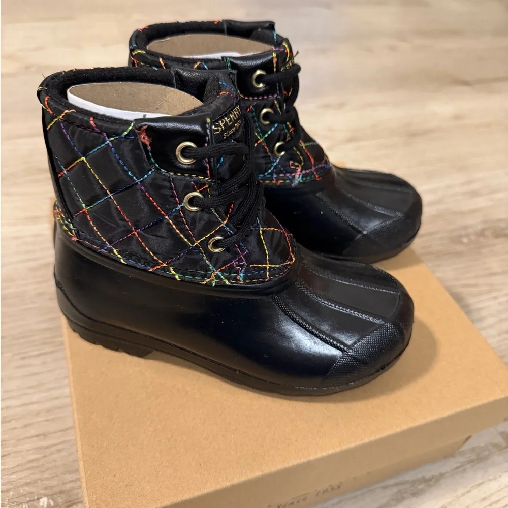 Sperry Port Rainbow Youth Girls' Weather Boots size 11